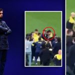 F.Bahçe sahaya bayrak kaldırdı, İsmail Kartal'ın oğlu Emre Kartal, Galatasaraylı oyuncuya saldırdı!  Derbiden sonra birisi ona yumruk attı ve birisi saçını çekti.