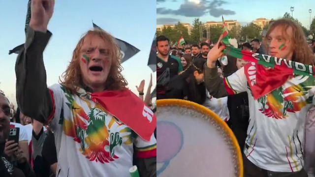 Amedspor kutlamalarında ilginç anlar! Amerikalı vatandaş kendinden geçti